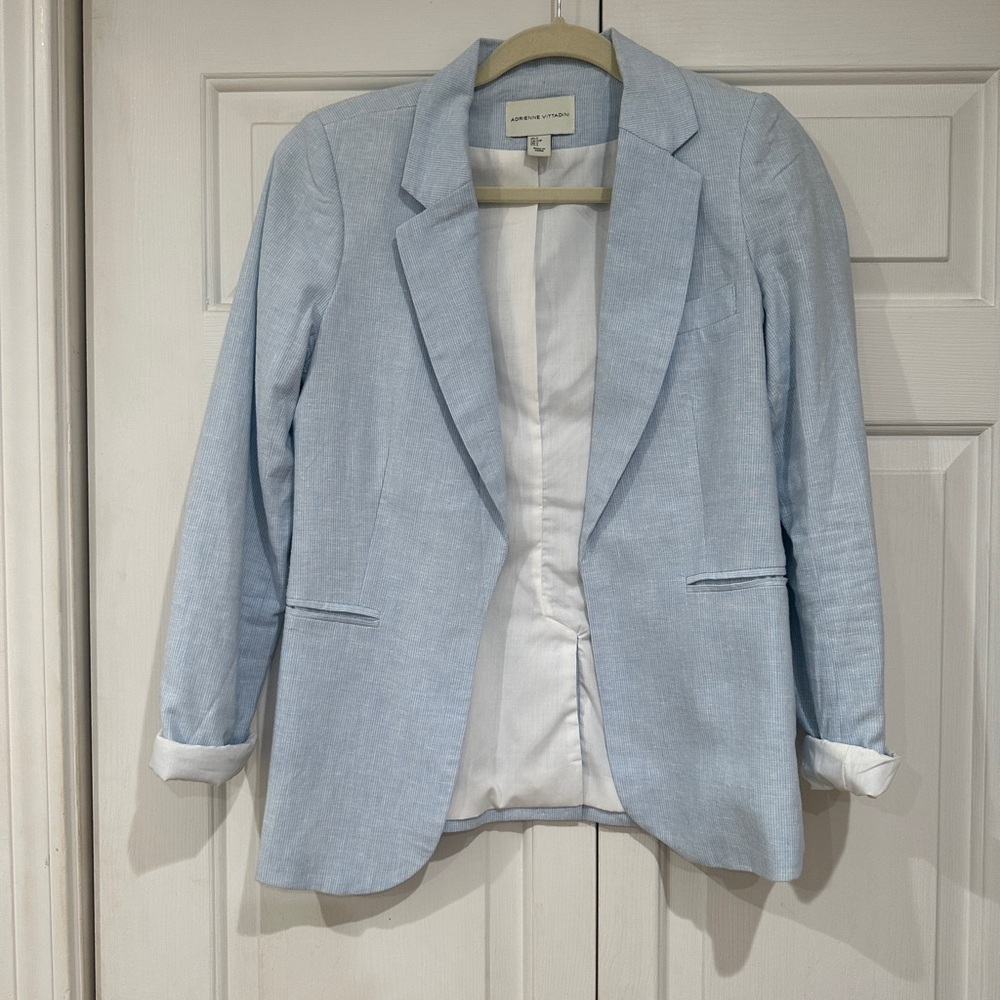 Banana Republic Soft Blue Linen Blazer